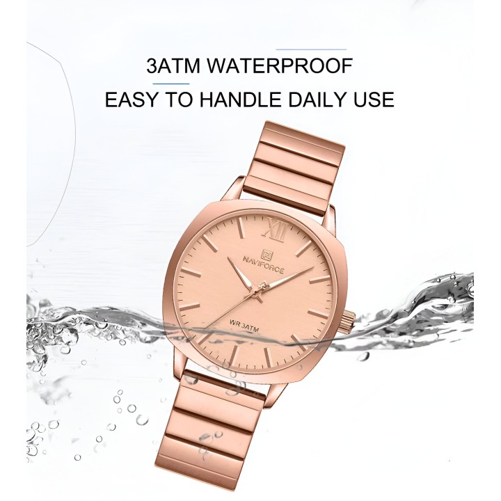 Reloj Naviforce Casual Nf5044 Mujer Acero + Estuche