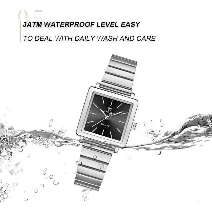 Reloj Naviforce Casual Nf5048 Mujer Acero + Estuche