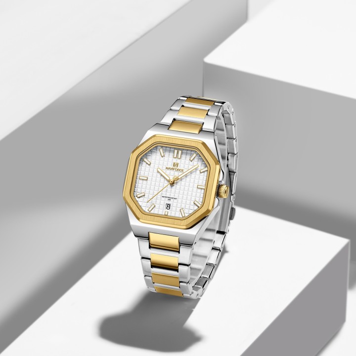 Reloj Naviforce Casual Nf5053 Mujer Acero + Estuche