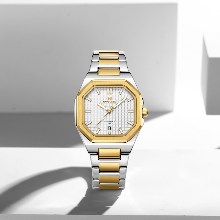 Reloj Naviforce Casual Nf5053 Mujer Acero + Estuche