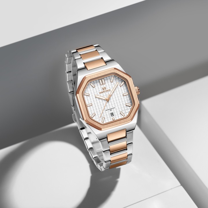 Reloj Naviforce Casual Nf5053 Mujer Acero + Estuche