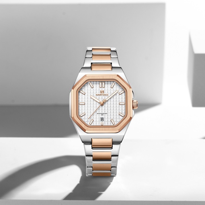 Reloj Naviforce Casual Nf5053 Mujer Acero + Estuche