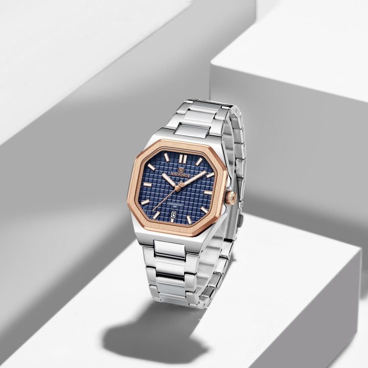 Reloj Naviforce Casual Nf5053 Mujer Acero + Estuche