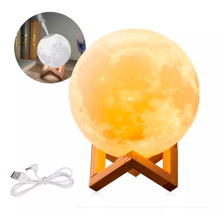 Humidificador Lámpara Luna Led Difusor Aroma Recargable