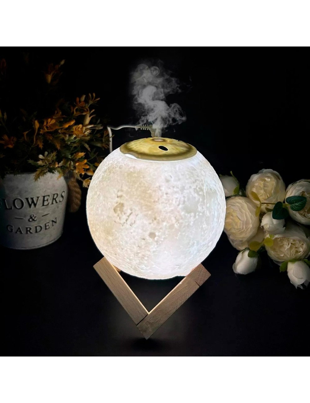 Humidificador Lámpara Luna Led Difusor Aroma Recargable