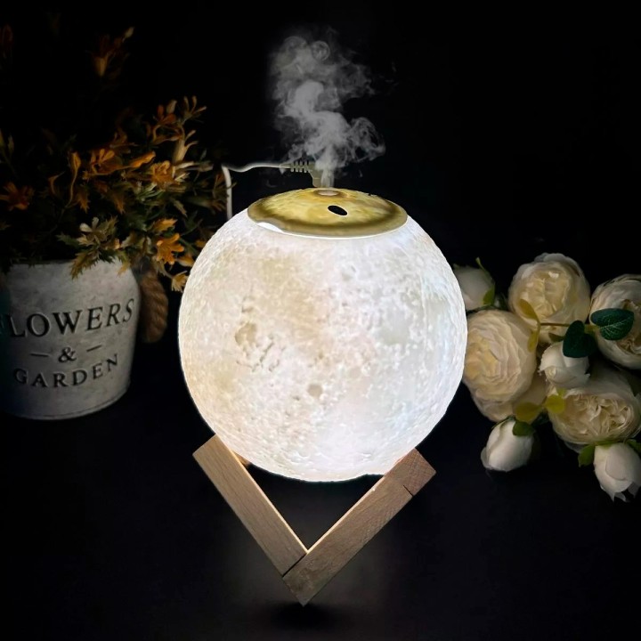 Humidificador Lámpara Luna Led Difusor Aroma Recargable