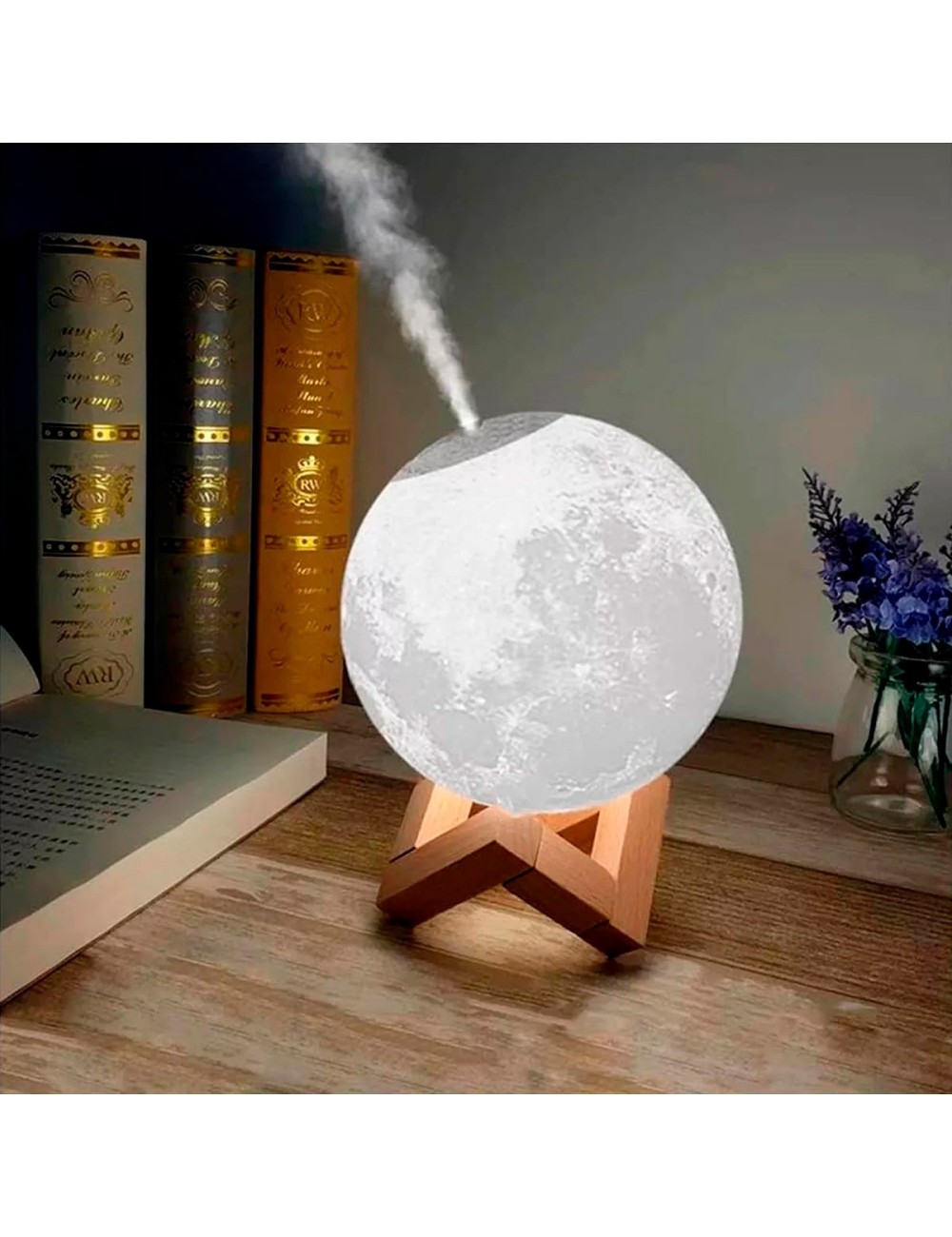 Humidificador Lámpara Luna Led Difusor Aroma Recargable