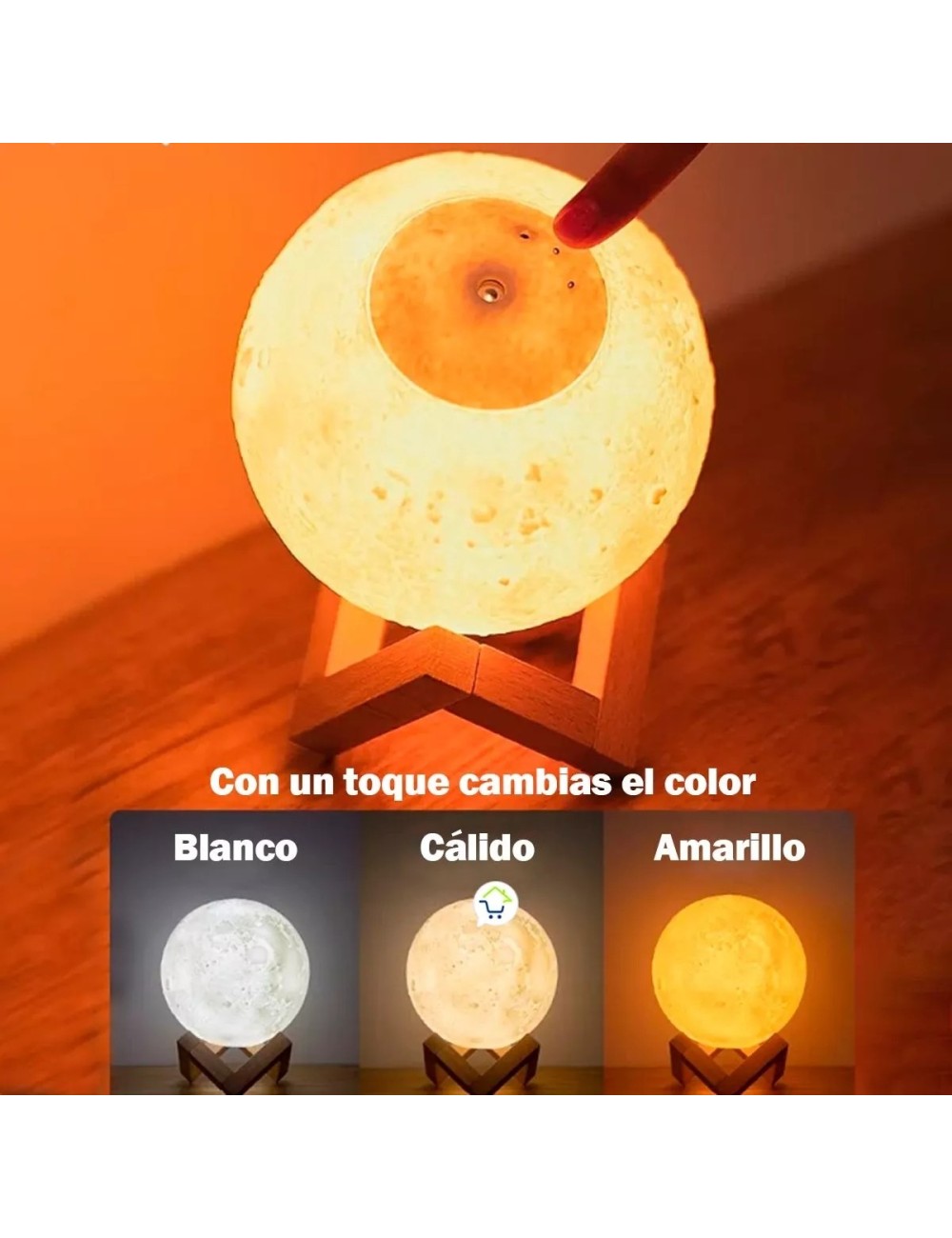 Humidificador Lámpara Luna Led Difusor Aroma Recargable