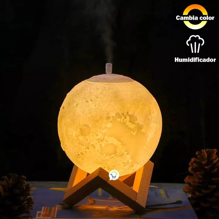 Humidificador Lámpara Luna Led Difusor Aroma Recargable