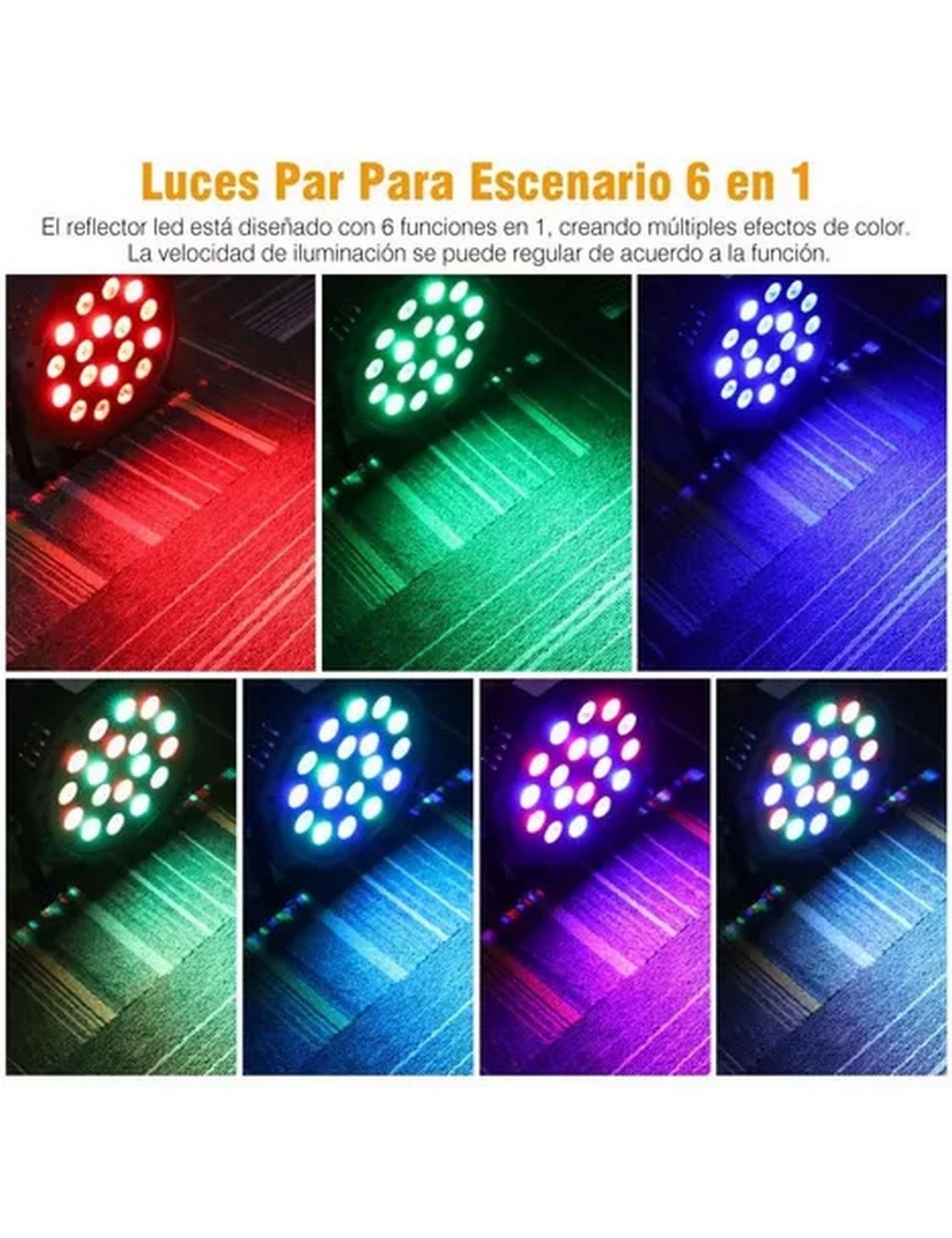 Proyector De Escenario De Iluminación Luces Rgb + Control