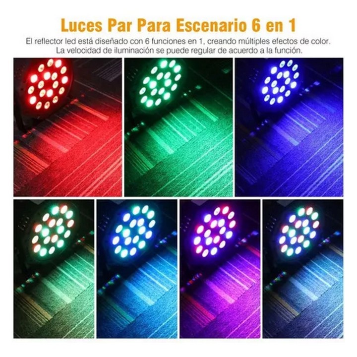 Proyector De Escenario De Iluminación Luces Rgb + Control