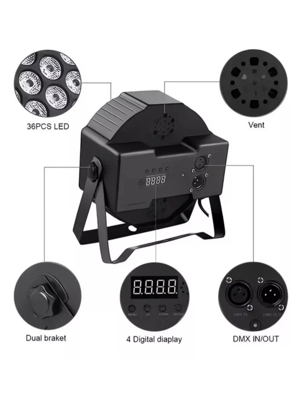 Proyector De Escenario De Iluminación Luces Rgb + Control