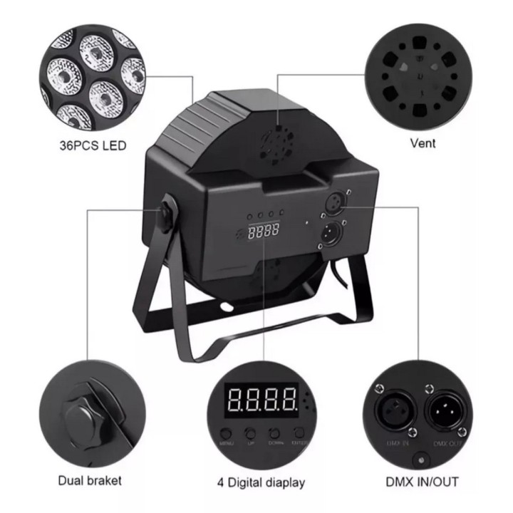 Proyector De Escenario De Iluminación Luces Rgb + Control