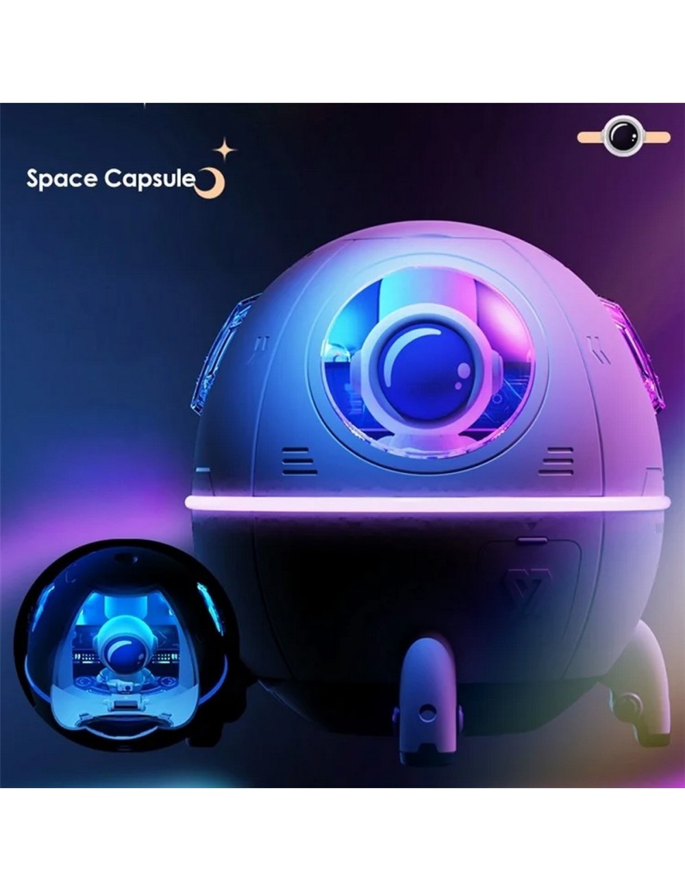 Humidificador Difusor De Aromas Led Nave Espacial Astronauta