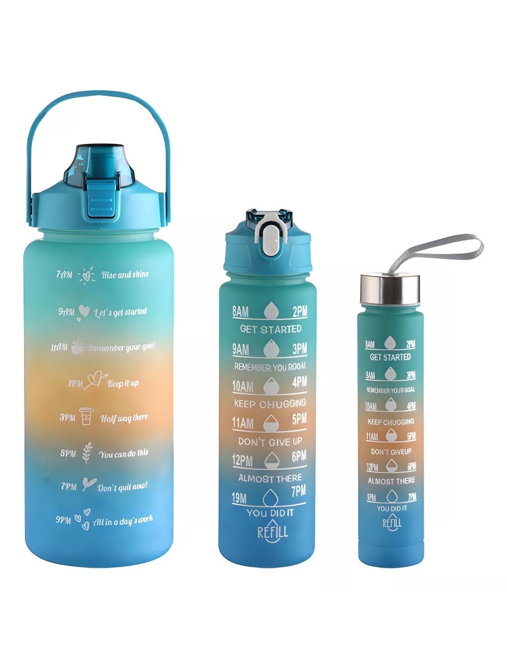 Set Termos Motivacionales Kit 3 En 1 Portable Premium