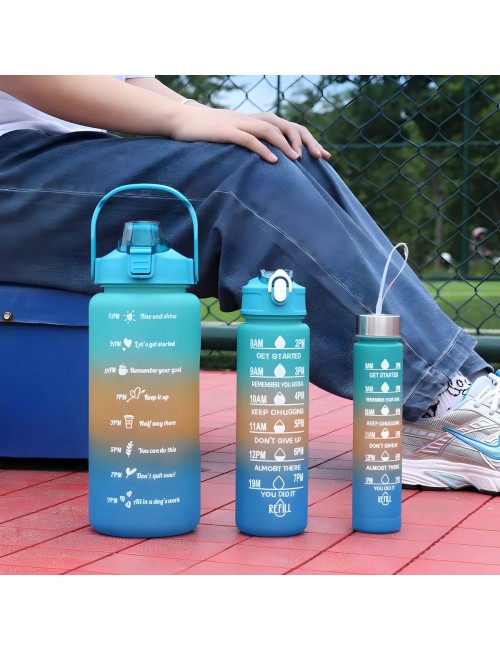 Set Termos Motivacionales Kit 3 En 1 Portable Premium