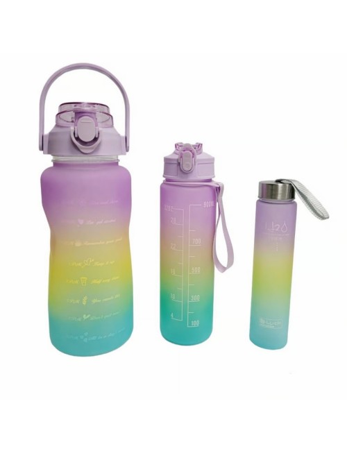 Set Termos Motivacionales Kit 3 En 1 Portable Premium