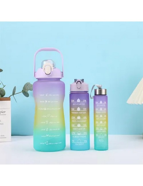 Set Termos Motivacionales Kit 3 En 1 Portable Premium