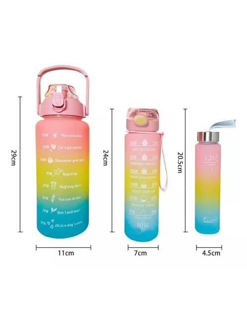 Set Termos Motivacionales Kit 3 En 1 Portable Premium