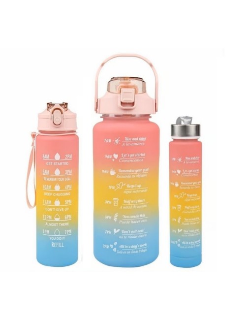 Set Termos Motivacionales Kit 3 En 1 Portable Premium