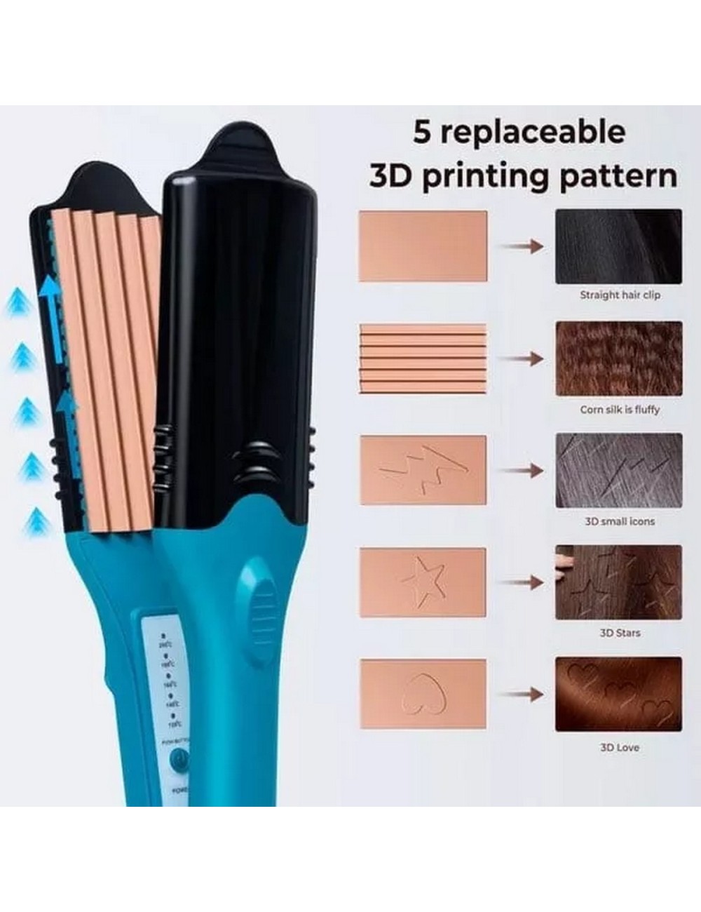 Peine Alisador De Cabello Con Estampado 3d Love Star Figuras