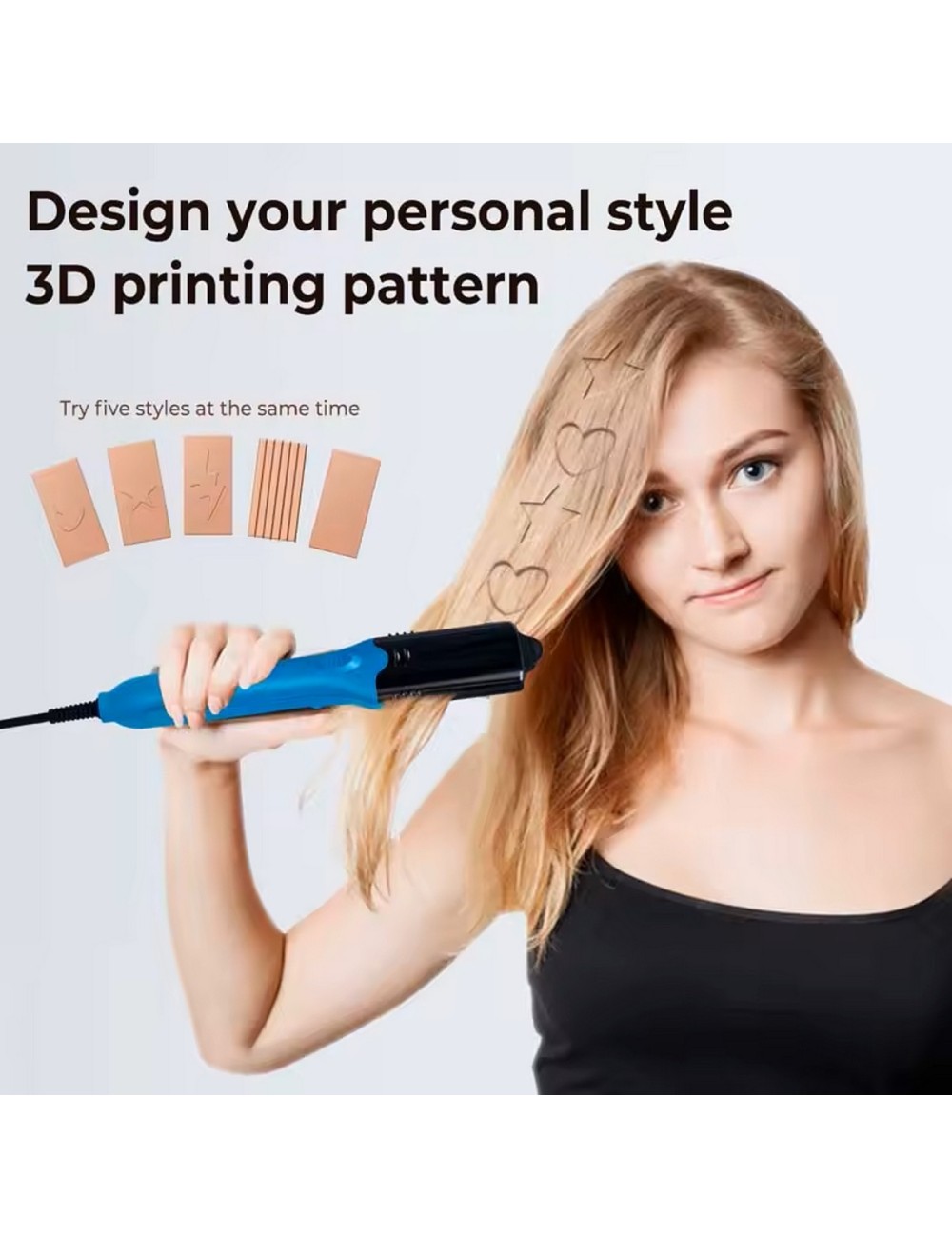 Peine Alisador De Cabello Con Estampado 3d Love Star Figuras