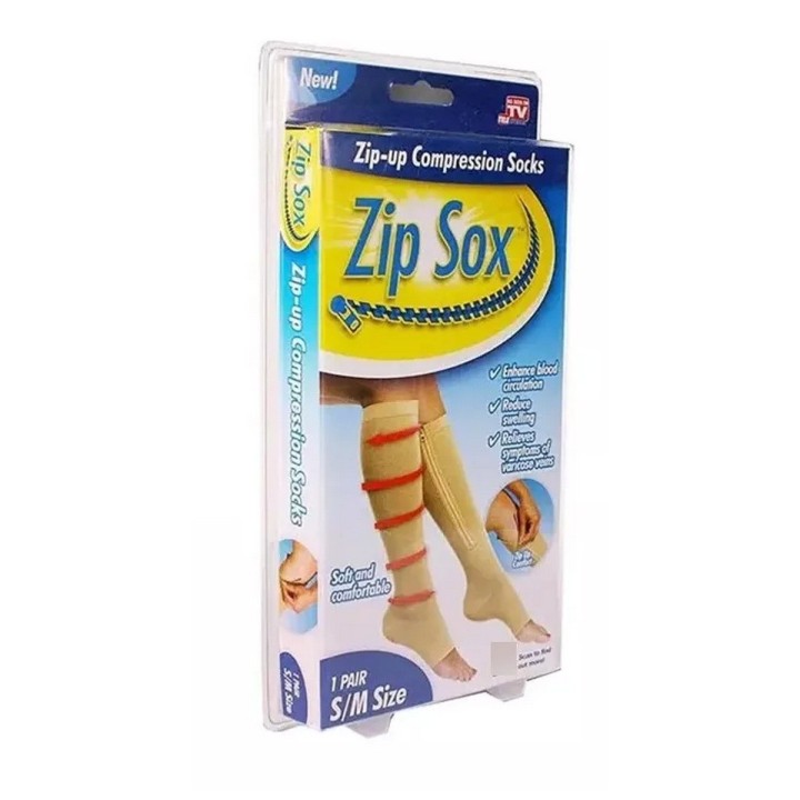 Medias De Compresion Anti Varice - Con Cremallera Beige