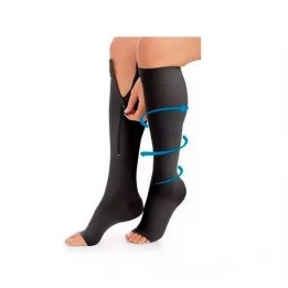 Medias De Compresion Anti Varice - Con Cremallera Beige