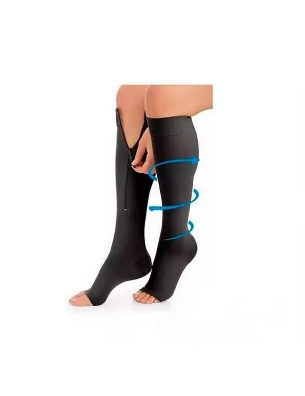Medias De Compresion Anti Varice - Con Cremallera Beige