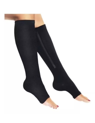 Medias De Compresion Anti Varice - Con Cremallera Beige