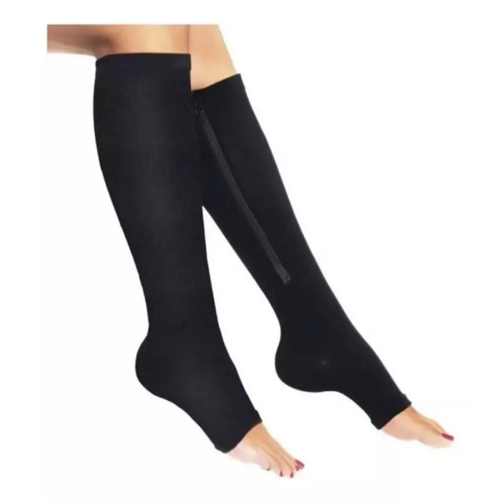 Medias De Compresion Anti Varice - Con Cremallera Beige