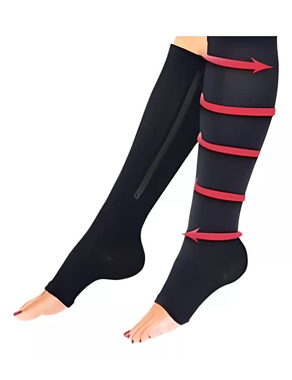 Medias De Compresion Anti Varice - Con Cremallera Beige