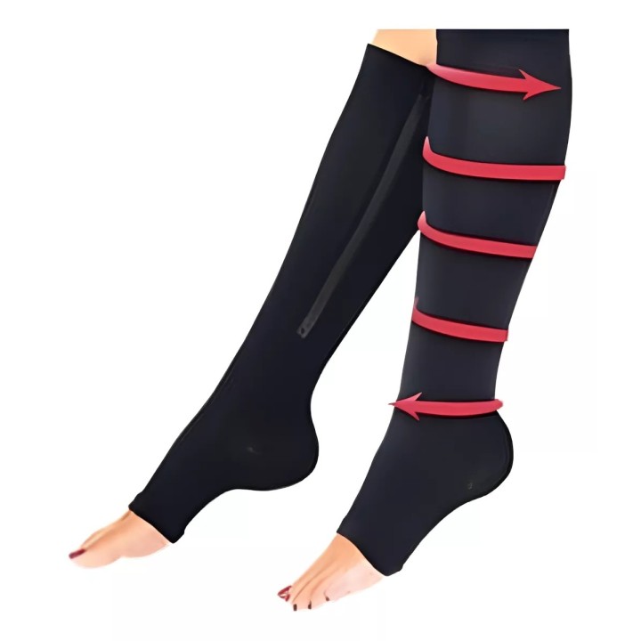Medias De Compresion Anti Varice - Con Cremallera Beige