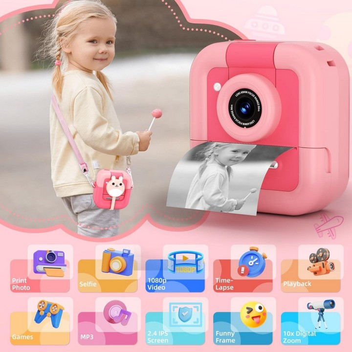 Cámara Instantánea Niñas Con Impresión Cámara Video Digital