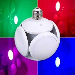 Foco Lámpara Bocina Led Rgb Bluetooth Control 4 Aspas Musica