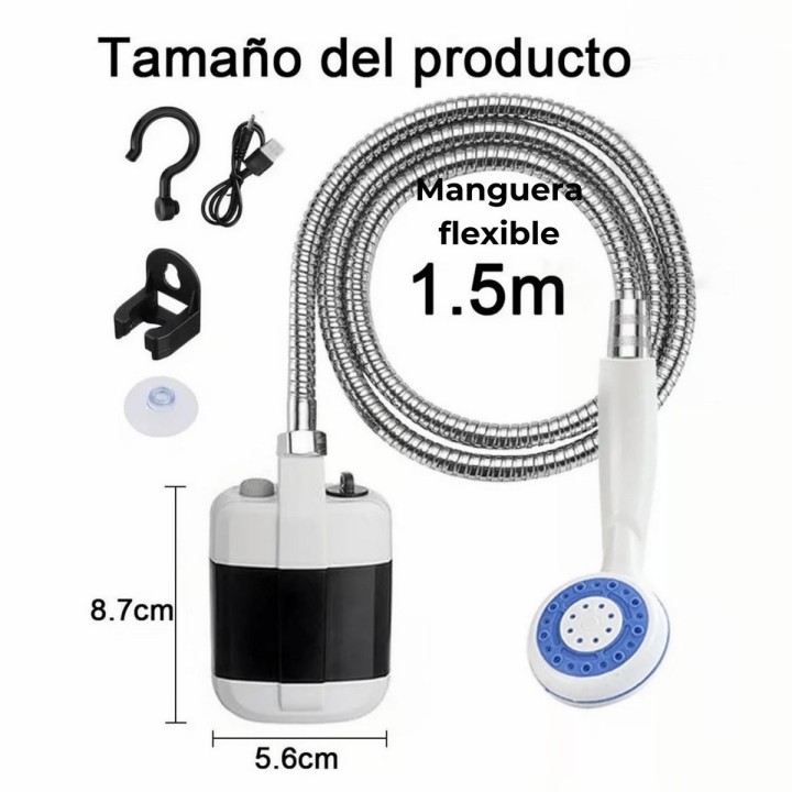 Ducha Portátil Recargable Usb Camping Exteriores Aire Libre