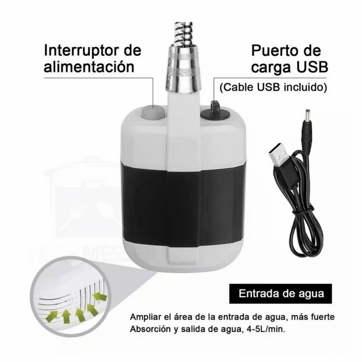 Ducha Portátil Recargable Usb Camping Exteriores Aire Libre