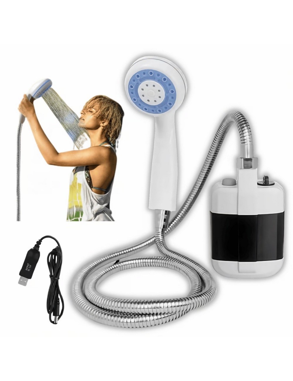Ducha Portátil Recargable Usb Camping Exteriores Aire Libre
