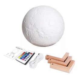 Lámpara De Luna 16 Colores Con Contról Remoto Conexion Usb