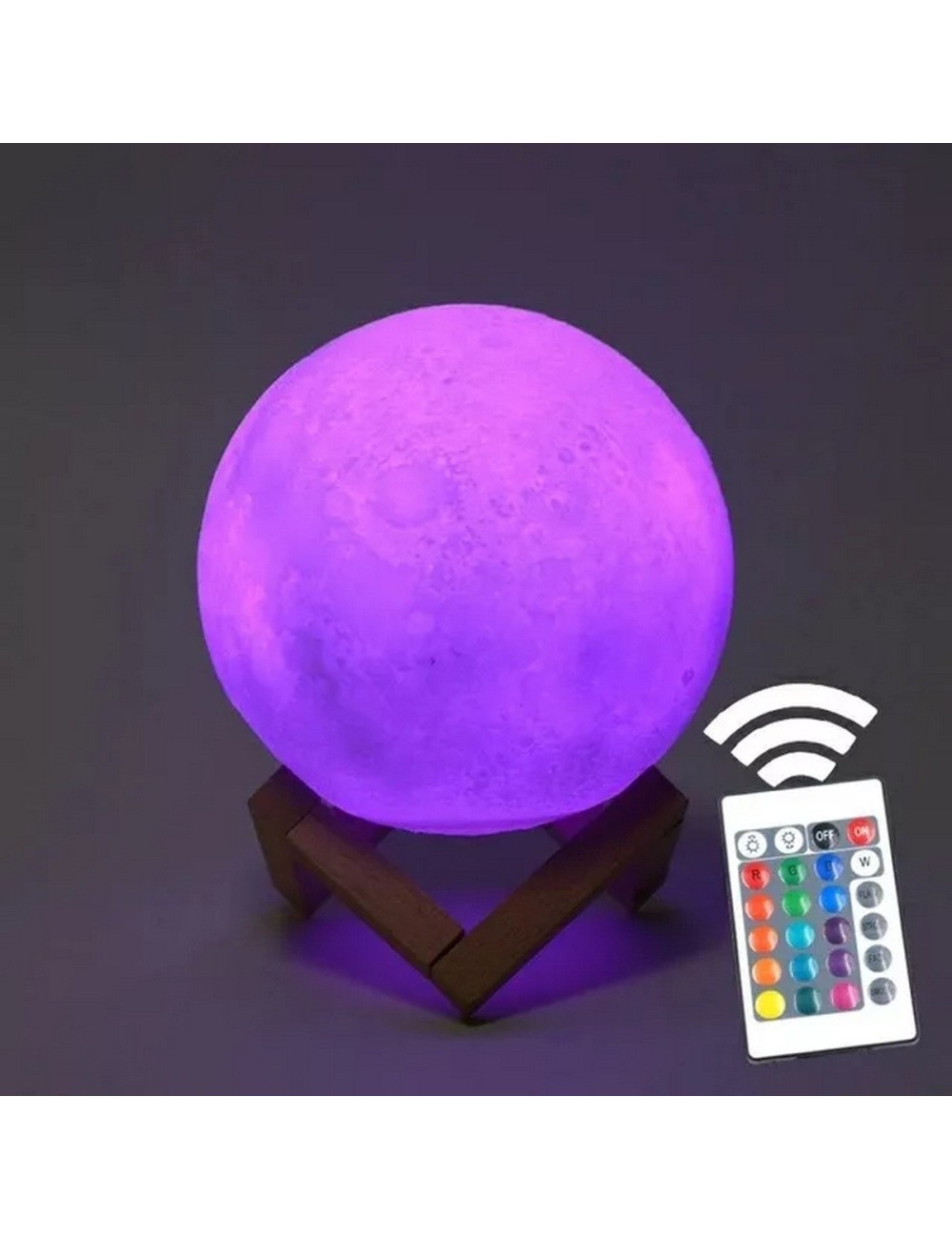 Lámpara De Luna 16 Colores Con Contról Remoto Conexion Usb
