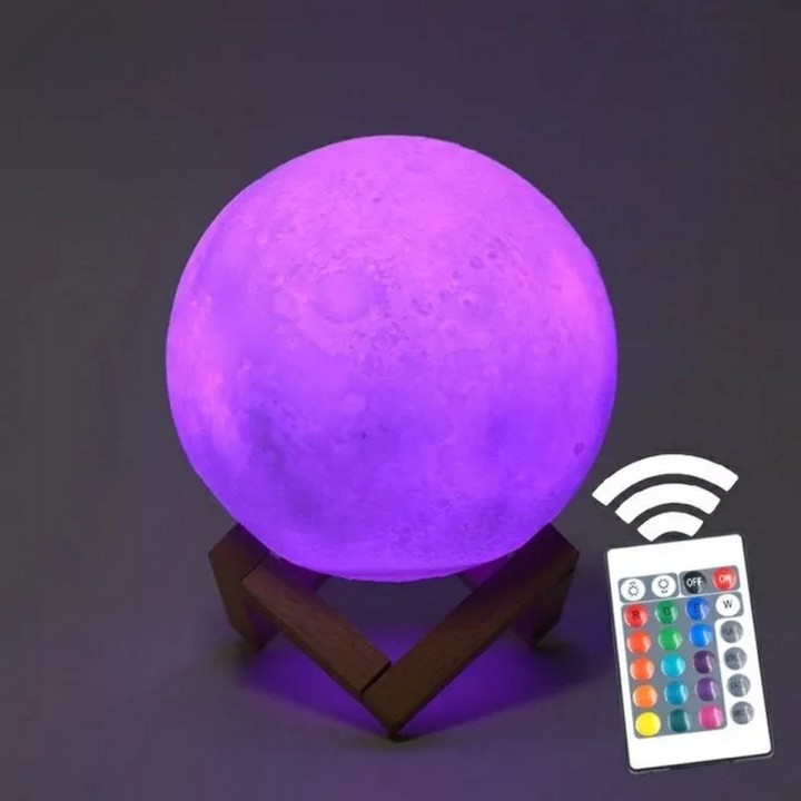 Lámpara De Luna 16 Colores Con Contról Remoto Conexion Usb