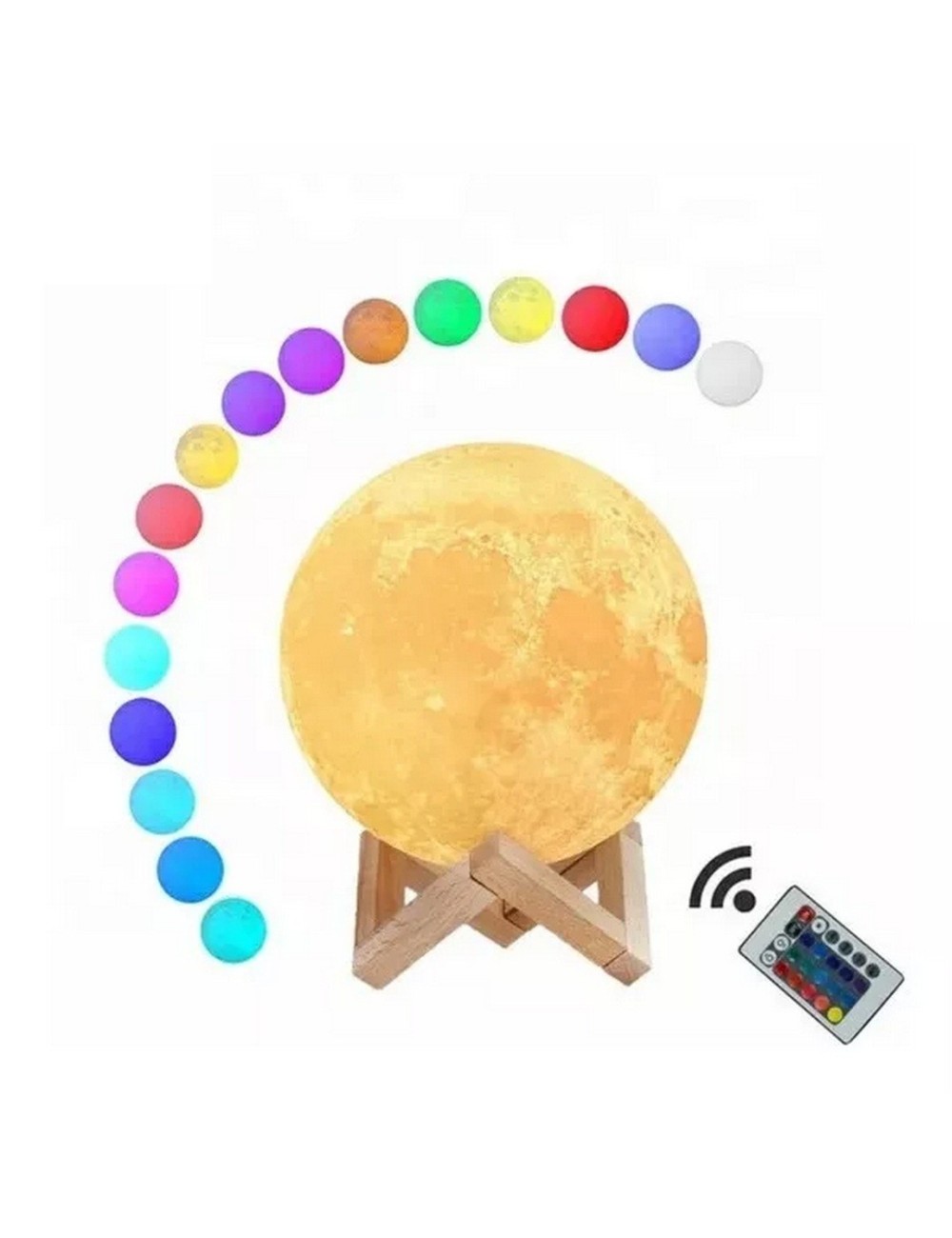 Lámpara De Luna 16 Colores Con Contról Remoto Conexion Usb