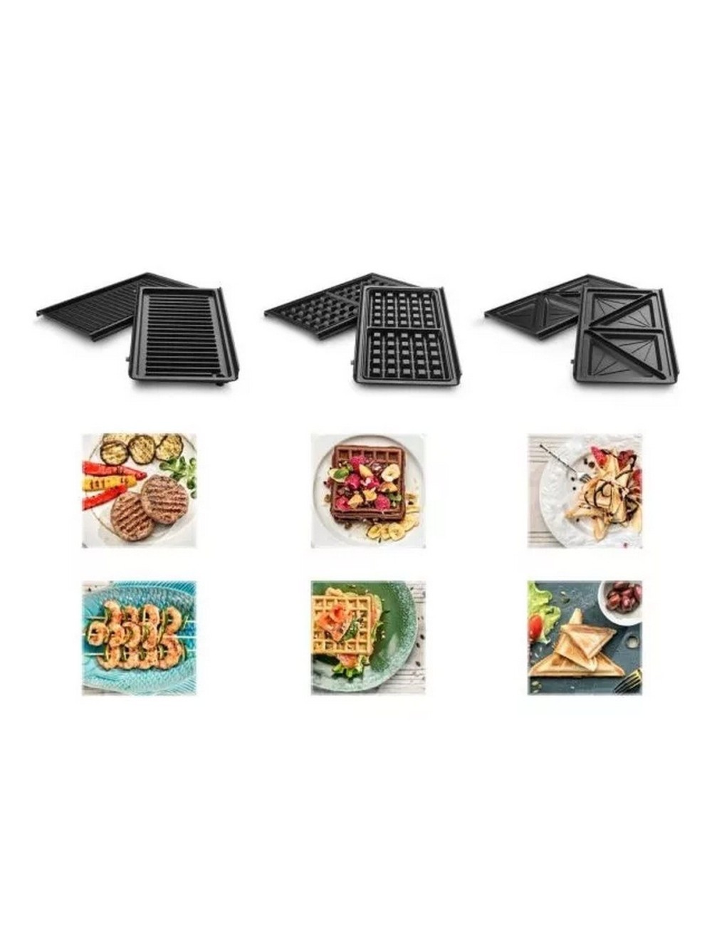 Sanduchera Waflera Express 3 En 1 Placas Intercambiables