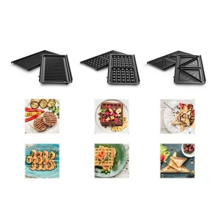 Sanduchera Waflera Express 3 En 1 Placas Intercambiables