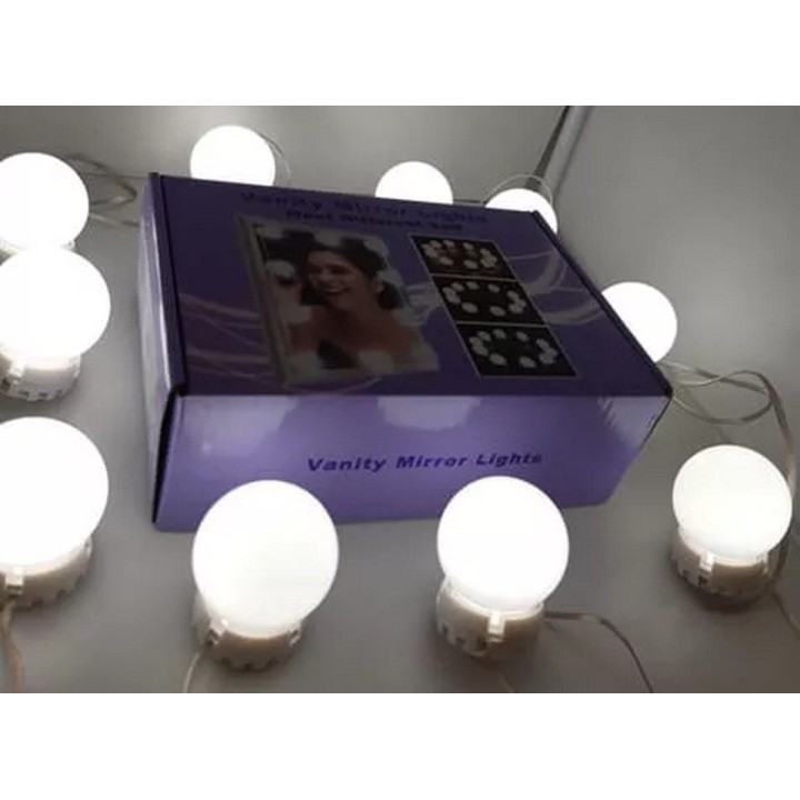 Serie De Luces Para Espejo De Maquillaje 10 Foco Led Tocador
