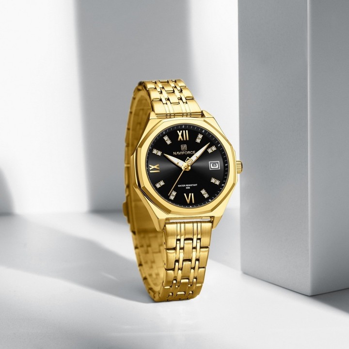 Reloj Naviforce Casual Nf5052 Mujer Acero + Estuche