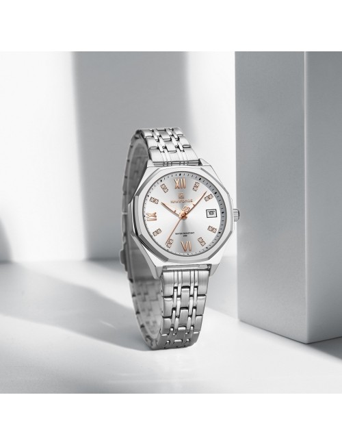 Reloj Naviforce Casual Nf5052 Mujer Acero + Estuche