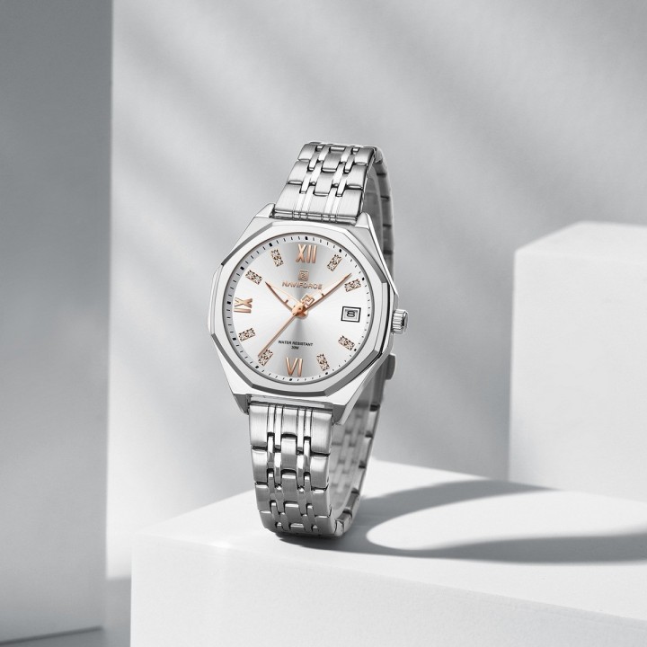 Reloj Naviforce Casual Nf5052 Mujer Acero + Estuche