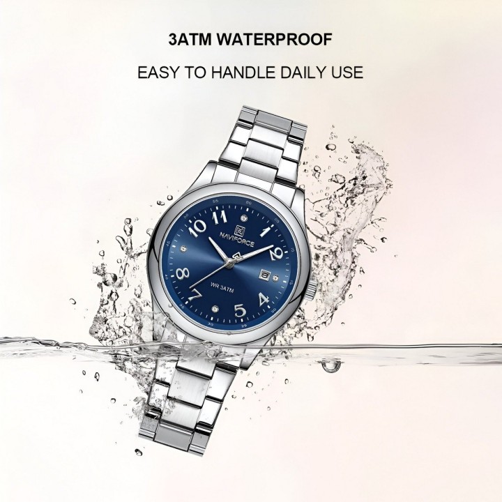 Reloj Naviforce Casual Nf5059 Mujer Acero + Estuche