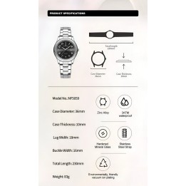 Reloj Naviforce Casual Nf5059 Mujer Acero + Estuche
